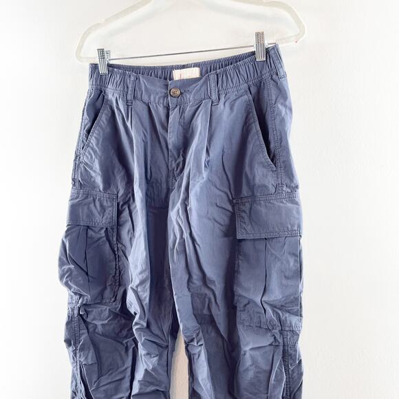 Anthropologie High Rise Baggy Cargo Parachute Pants Blue 28 - Picture 5 of 8